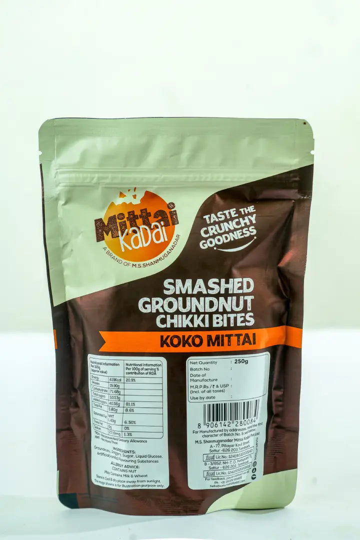 Smashed Peanut Chikki Bites