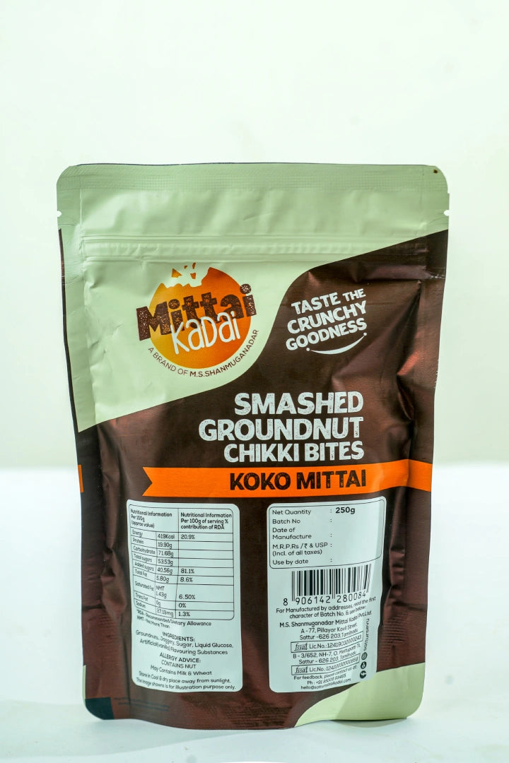 Smashed Peanut Chikki Bites